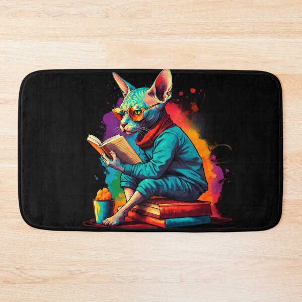 Item preview, Sphynx cat reading books designed and sold by Furrifico.