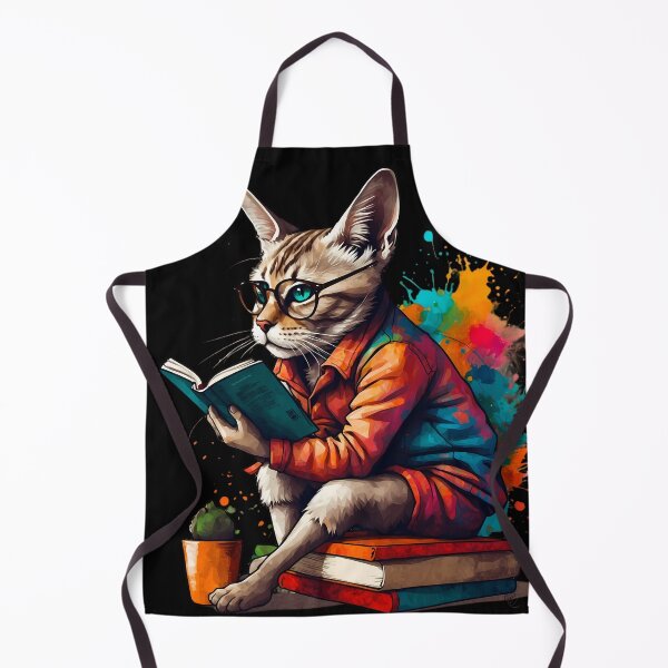 Item preview, Siberian cat reading books designed and sold by Furrifico.