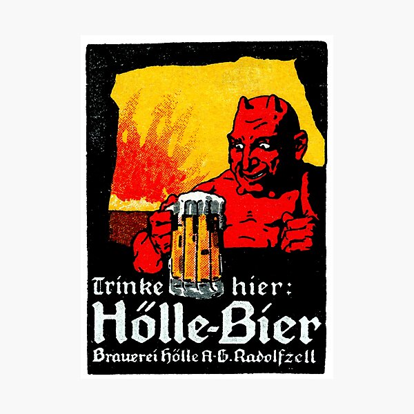 1905 Beer Drinking Devil Photographic Print