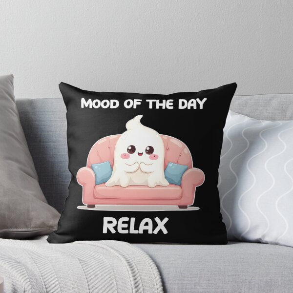 Aperçu de l'œuvre Humeur du jour Relax Mignon Kawaii Fantôme créée et vendue par CraftedByDisha.