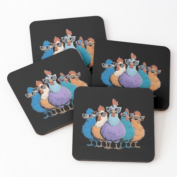Item preview, Funny Chickens in Sunglasses – Cool and Quirky Farm Animals Art designed and sold by love3617.