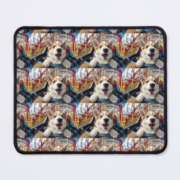 Item preview, Adorable Pembroke Welsh Corgi puppy capturing a selfie on a roller coaster designed and sold by AlwaysHome.