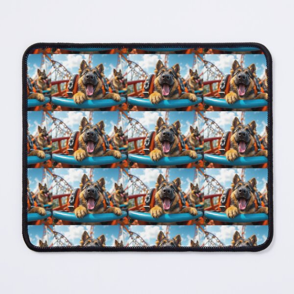 Item preview, Adorable German Shepherd puppy capturing a selfie on a roller coaster, designed and sold by AlwaysHome.