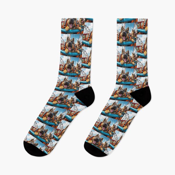 Item preview, Adorable German Shepherd puppy capturing a selfie on a roller coaster, designed and sold by AlwaysHome.