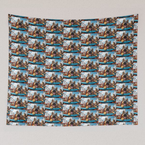 Item preview, Adorable German Shepherd puppy capturing a selfie on a roller coaster, designed and sold by AlwaysHome.