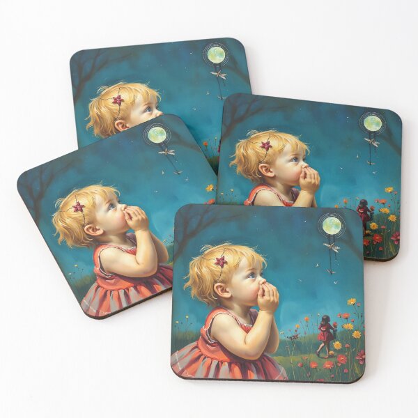 Item preview, Enchanted Moonlit Dreams: Little Girl in a Fantasy Meadow designed and sold by Mido-artister.