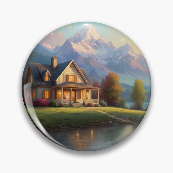 Item preview, Serene Farmhouse by the Mountain Lake designed and sold by BlareBlare.