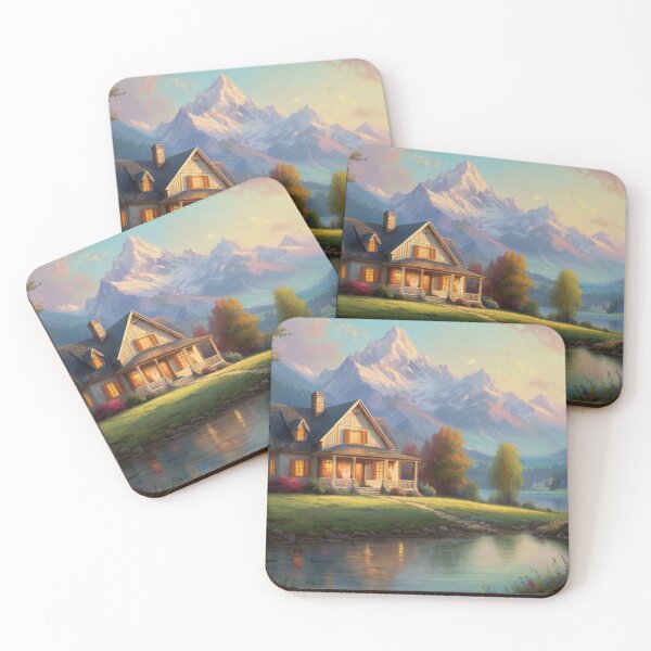 Item preview, Serene Farmhouse by the Mountain Lake designed and sold by BlareBlare.