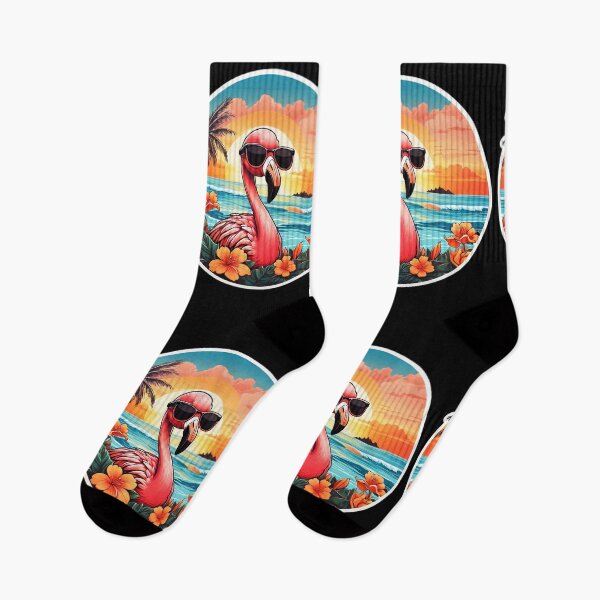 Item preview, Hawaii Flamingo with Sunglasses by the Beach at Sunset designed and sold by NautiChic.