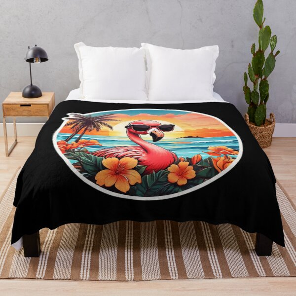 Item preview, Hawaii Flamingo with Sunglasses by the Beach at Sunset designed and sold by NautiChic.