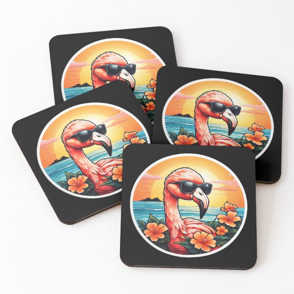 Item preview, Hawaii Orchids Flamingo at Sunset over Ocean designed and sold by NautiChic.