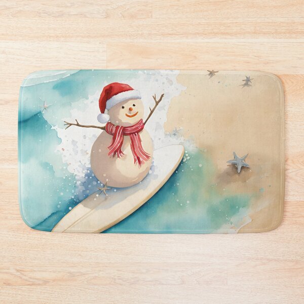 Item preview, Christmas in Australia - Surfing Sandman Snowman designed and sold by RosieKingArt.