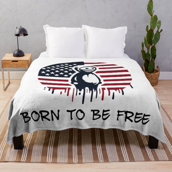 Item preview, USA Freedom Graffiti Art – Bold Patriotic Street Art for the Brave and Free - "Born To Be Free" designed and sold by Kubala.