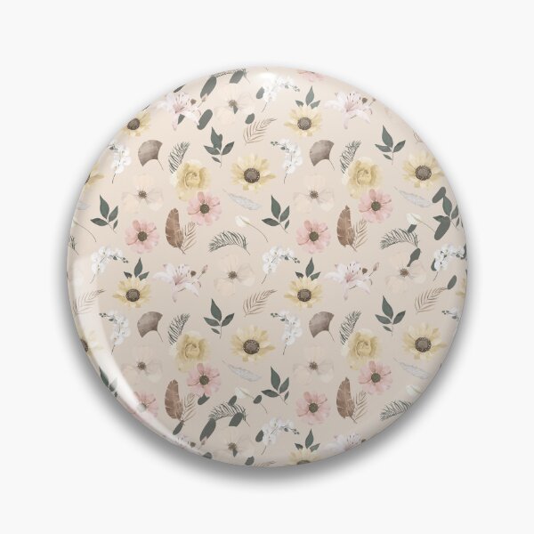 Item preview, Beige and Cream Minimalist Flower Pattern designed and sold by Eunoia-ikigai.