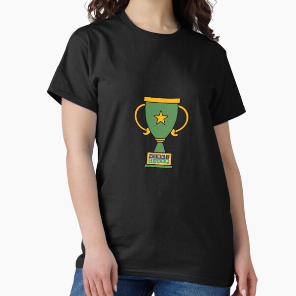 Vista previa del artículo con la obra «Trofeo del campeón de Wordle», diseñado y vendido por Sci-Art-Cafe.