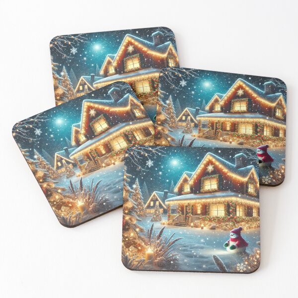 Item preview, Snow-Covered House Glowing on Christmas Eve designed and sold by GrizzlyCollective.