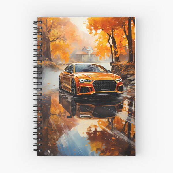 Item preview, Sports Limousine Reflected In Wet Autumn Road Amid Golden Leaves designed and sold by RevUpDesign.