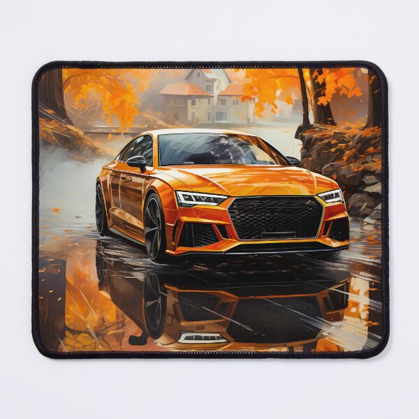 Item preview, Sports Limousine Reflected In Wet Autumn Road Amid Golden Leaves designed and sold by RevUpDesign.