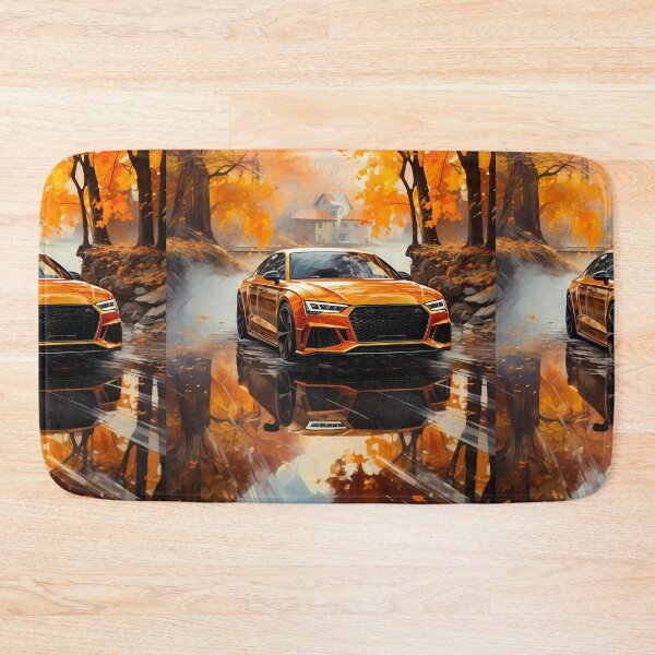 Item preview, Sports Limousine Reflected In Wet Autumn Road Amid Golden Leaves designed and sold by RevUpDesign.