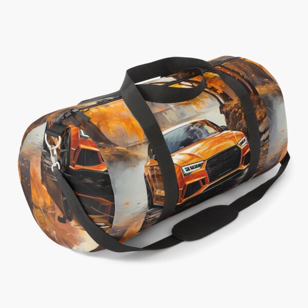 Item preview, Sports Limousine Reflected In Wet Autumn Road Amid Golden Leaves designed and sold by RevUpDesign.