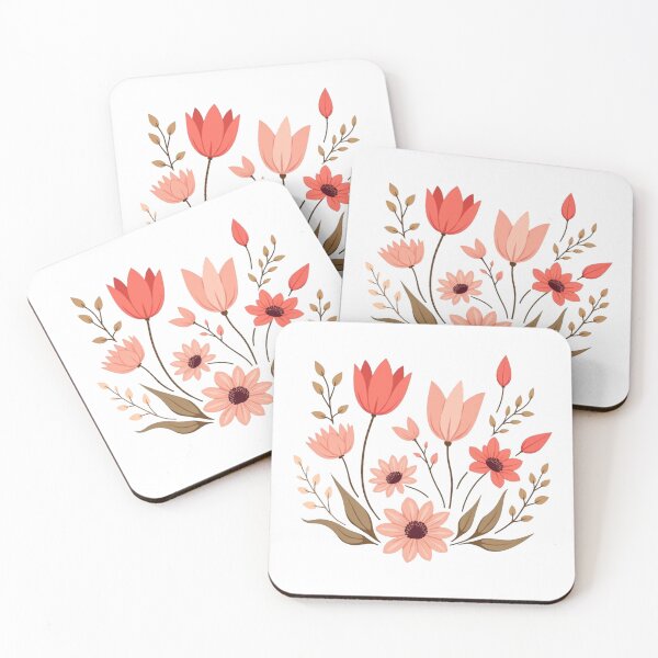Item preview, Whimsical Floral Harmony – Coral and Teal Design designed and sold by TeesHearts100.