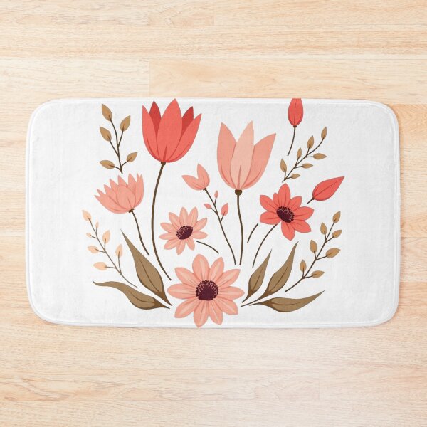 Item preview, Whimsical Floral Harmony – Coral and Teal Design designed and sold by TeesHearts100.