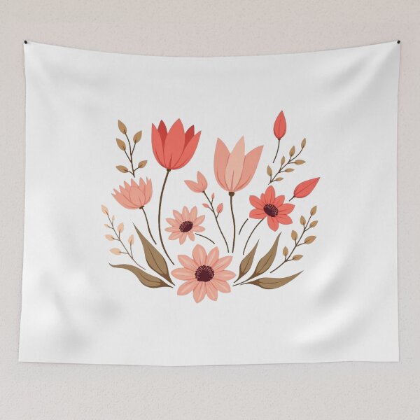 Item preview, Whimsical Floral Harmony – Coral and Teal Design designed and sold by TeesHearts100.