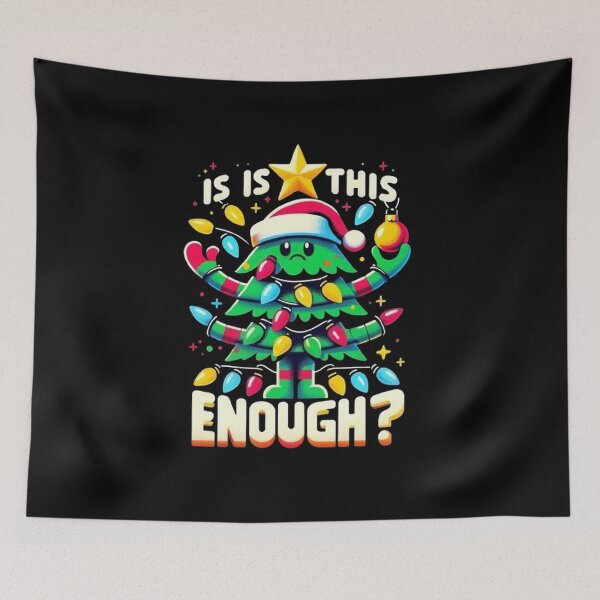 Item preview, Is This Jolly Enough Green Merry Christmas Tree Lights Funny designed and sold by SztylishDesigns.