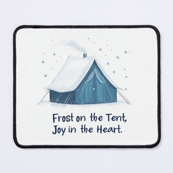Item preview, Frost on the Tent, Joy in the Heart – Snow-Covered Tent with Frosty Edges designed and sold by ArtisanSamurai.