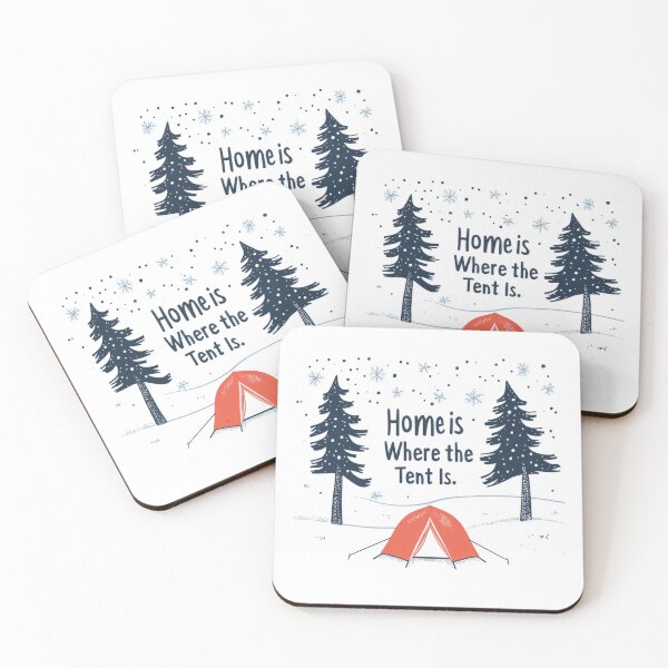 Item preview, Home is Where the Tent Is – Snowy Landscape with Cozy Tent designed and sold by ArtisanSamurai.