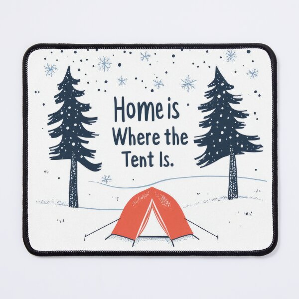 Item preview, Home is Where the Tent Is – Snowy Landscape with Cozy Tent designed and sold by ArtisanSamurai.