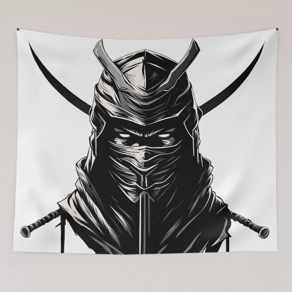 Item preview, Ninja Fighter Black White Outline designed and sold by Salimgor Hangaround Music.