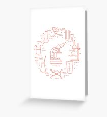 Chemistry scientific, education elements. Greeting Card