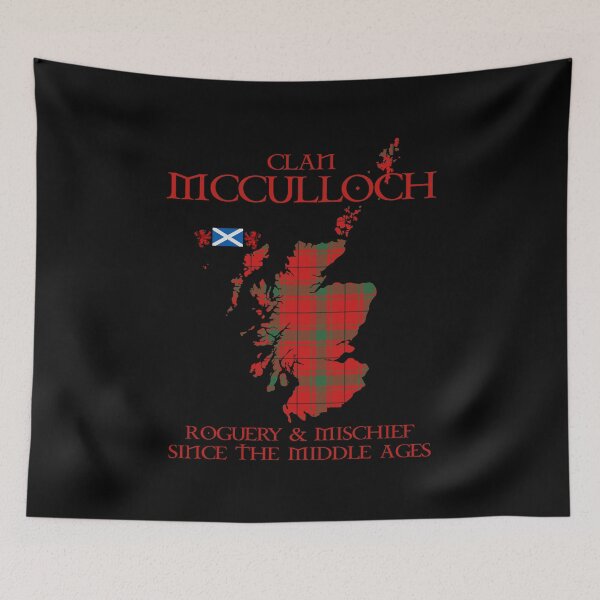 Item preview, Clan McCulloch tartan Scotland map Saltire flag and lion rampant scottish designed and sold by Clan1093.