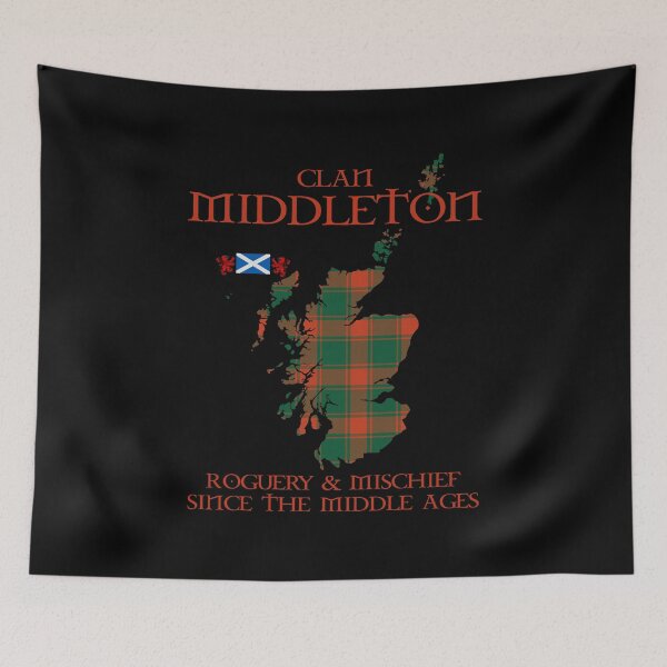 Item preview, Clan Middleton tartan Scotland map Saltire flag and lion rampant scottish designed and sold by Clan1093.