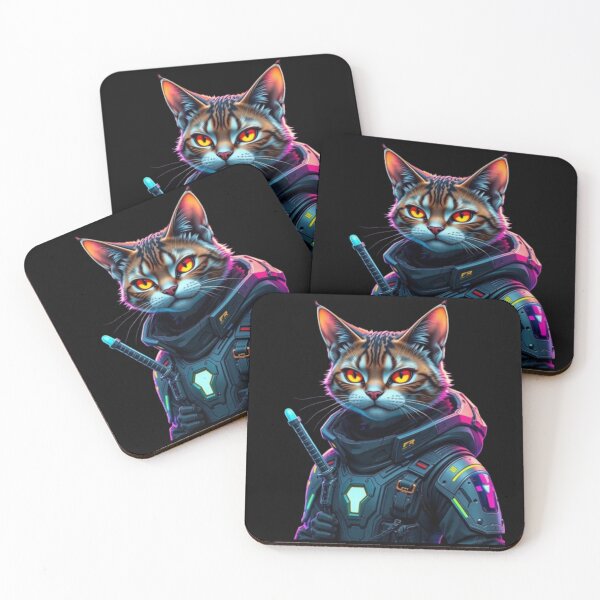 Item preview, Laser-Wielding Cat Cyberpunk Warrior Action Sci Fi Futuristic Dystopian World designed and sold by Kia Blaze.