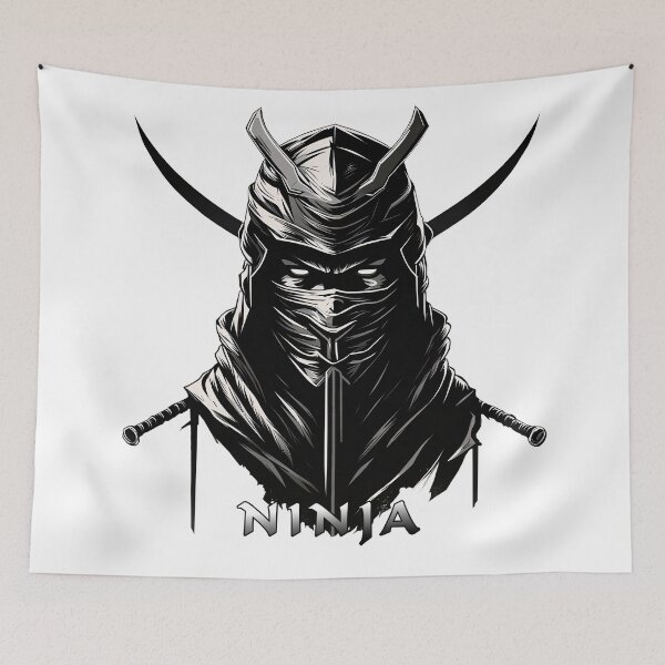 Item preview, Ninja Fighter Black White Lettering Black designed and sold by Salimgor Hangaround Music.
