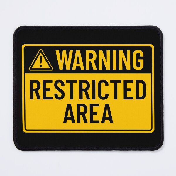 Item preview, Warning: Restricted Area designed and sold by mr-k-store.