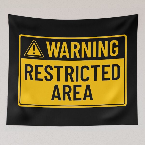 Item preview, Warning: Restricted Area designed and sold by mr-k-store.