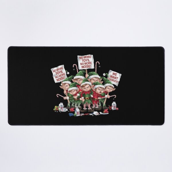 Item preview, Rebellious Christmas Elves - No More Toys Funny Protest Design - The perfect gift for anyone who loves holiday humor and quirky elf jokes! designed and sold by ZyziowskyArt.
