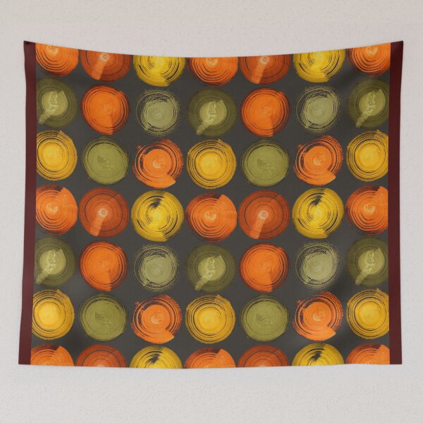 Item preview, circles brush red orange designed and sold by Alessandro Remo Mazzoni Remotextiles.