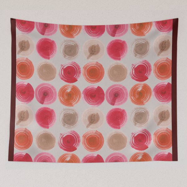 Item preview, circles brush red orange beige designed and sold by Alessandro Remo Mazzoni Remotextiles.