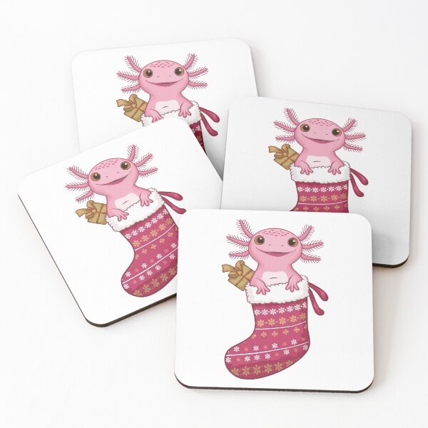 Item preview,   Happy Axolotl Gift, Aksoltl Likes Christmas, Axolotl in a Christmas Stocking designed and sold by KolorellaS.