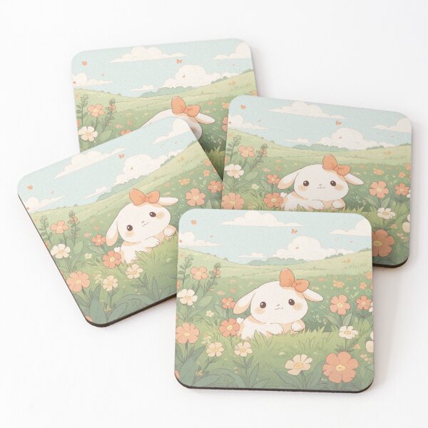 Item preview, Adorable cozy bunny baby in the field cozy colors pastel color palette cute kawaii green and orange pastel colors designed and sold by · GAMING SOUL ·.