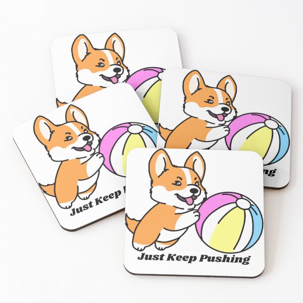 Item preview, Just keep pushing - corgi designed and sold by Bright Start Prints.