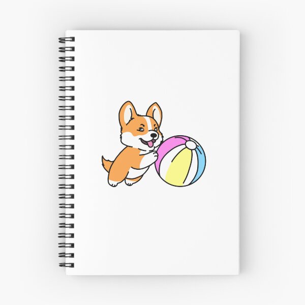 Item preview, corgi pushing beachball designed and sold by Bright Start Prints.