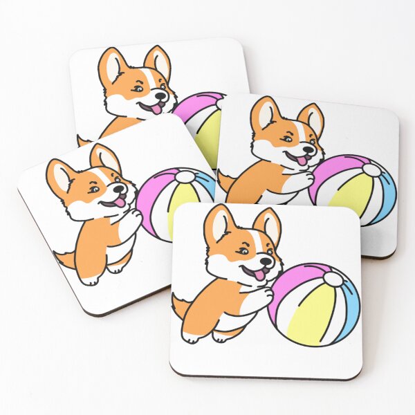 Item preview, corgi pushing beachball designed and sold by Bright Start Prints.