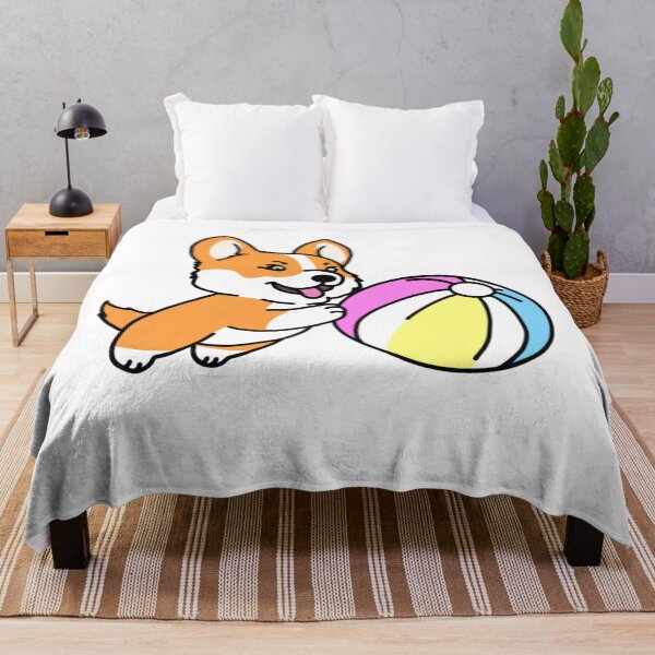 Item preview, corgi pushing beachball designed and sold by Bright Start Prints.