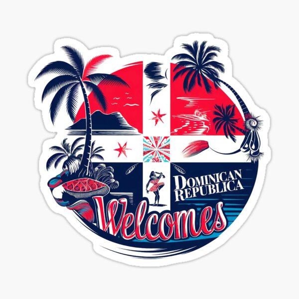 Item preview, Dominican Republic Welcomes Flag Map Santo Domingo, Punta Cana designed and sold by AnimalsDH305.