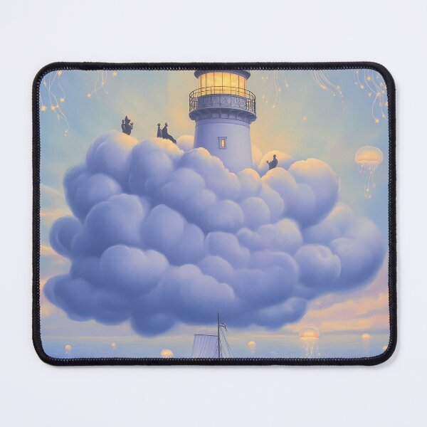Item preview, Surreal Lighthouse in the Clouds with Jellyfish designed and sold by Moisky Art.